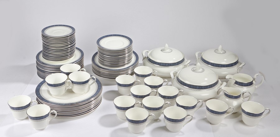 Royal Doulton Sherbrooke dinner service, to include plates, cups, saucers tureens, jugs, dishes,