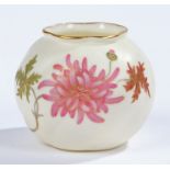 Grainger & Co Worcester ovoid vase, the spirally twisted body with floral sprays on a white