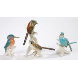 Karl Ens porcelain kingfisher, budgerigar and long tailed tits (3)No visible condition issues