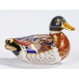 Royal Crown Derby paperweight, Gold stopper, Duck