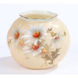 Grainger & Co Royal Worcester ovoid vase, the spirally twisted body decorated with flowers, marked