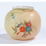 Grainger & Co Worcester ovoid vase, the spirally twisted body decorated with floral sprays below a