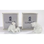 Lladro figures 1209 Polar Bear, 5434 Polar Bear Miniature, both boxed (2)