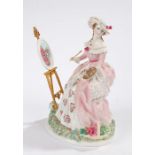 Royal Worcester figurine, from the 'Graceful Arts' series, 'Painting', No. 705, with a certificate