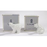 Lladro figures 1207 Polar Bear, 1209 Polar Bear, both boxed (2)