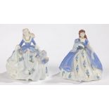 Two Coalport figurines, the 'Fairest Flowers' series, consisting of 'Veronica' and 'Iris', both with