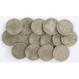 Collection of pre 1947 Florins, fifteen in total, (15)