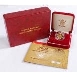 Royal Mint 2002 United Kingdom Gold Proof Half Sovereign, cased and capsulated and paperwork