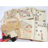 3 x old world stamp albums together with envelopes and loose stamps