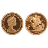 Elizabeth II Half Sovereign, 1980, St George and the Dragon