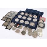 Collection of capsulated coins, to include Cook Island 1 Dollar, two Pounds, Crown, Ronat, Five