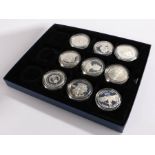 Collection of silver proof coins, to include The Queen Mother Australian Five Dollars, Liberation 50