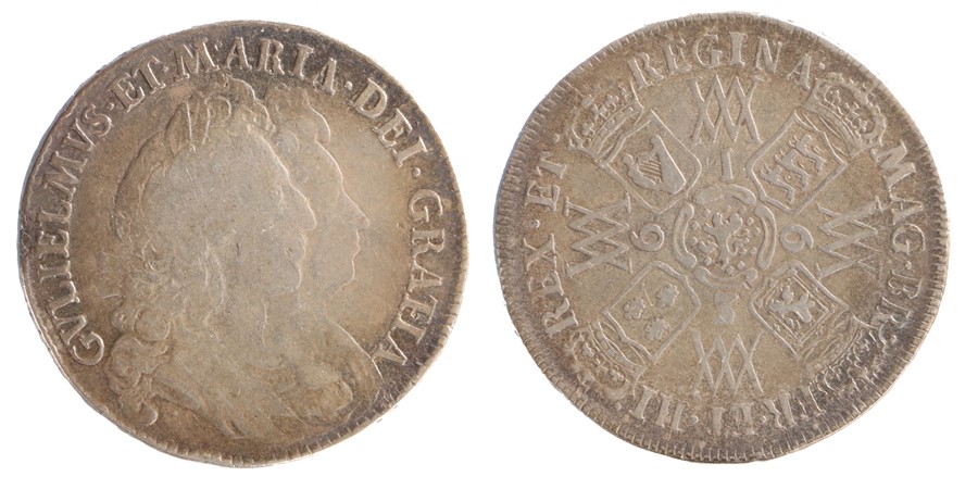 William & Mary Half Crown (1689-1694) 1693, (S.3436)