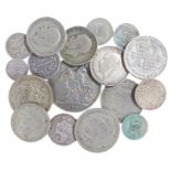 Britain, a collection of pre 1947 coins, to include a Victoria Crown, George V Half Crowns,