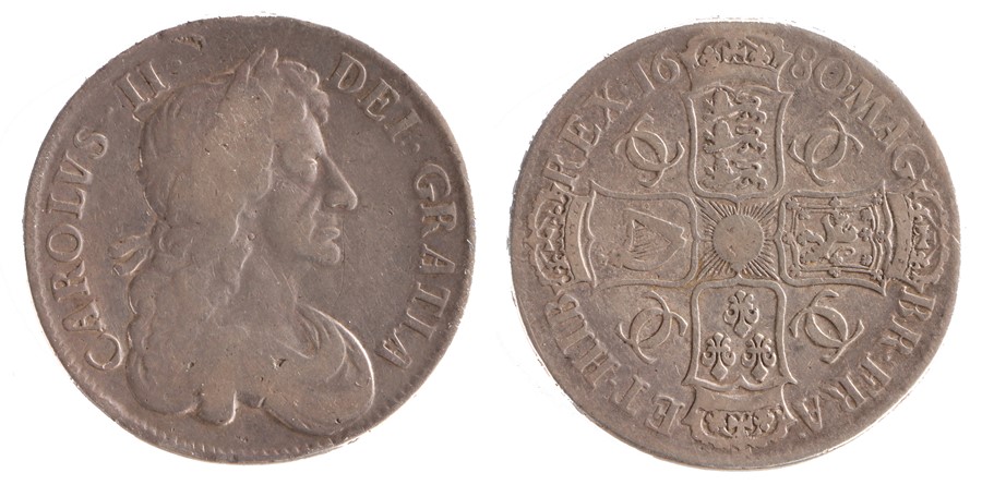 Charles II Crown, (1660-1685) Fourth Bust, 1680 (S. 3359)