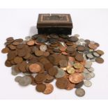 Collection of coins, to include George III Pennies, South Africa One Shilling 1892 a small