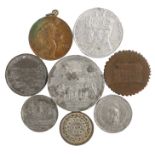 Medals and tokens, to include George III medal, Coronation medal, Fifty Years Commonwealth of