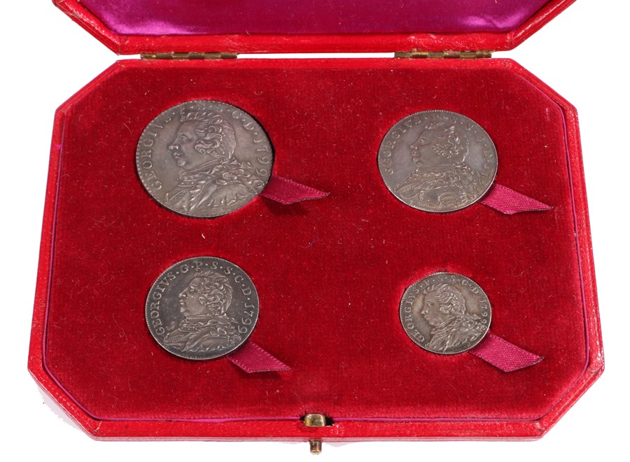 Rare four coin set, Scotland Ayrshire, set of four silver pattern, Half Crown, Shilling and