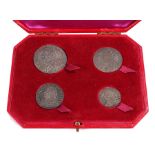 Rare four coin set, Scotland Ayrshire, set of four silver pattern, Half Crown, Shilling and
