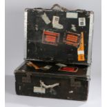 Two Second World War Royal Air Force aluminium storage cases from a Sunderland Flying Boat, the