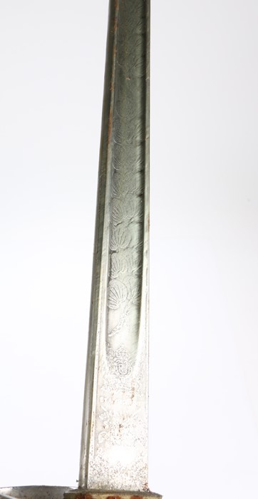 George V/VI 1897 Pattern Officers Sword by Wilkinson, unusual etched blade with lotus leaf design, - Image 2 of 3