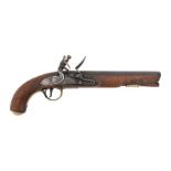 18th Century Light Dragoon Pattern flintlock pistol, plain lock with crown over GR, Ordnance proof