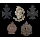 First World War British Territorial badges, 10th ( Hackney) Battalion London Regiment, slider to