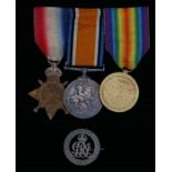 First World War trio and Silver War Badge to the same soldier, 1914-15 Star ( 1170 GNR. W. NORMAN.