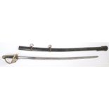 Victorian 1822 pattern Infantry NCO's sword with slightly curved fullered blade, inspection mark