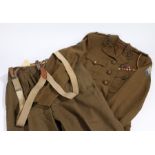 Second World War period Royal Engineers Service Dress Jacket and trousers, rank crown to both