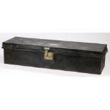 Victorian/Edwardian officers tin trunk, designed for the transportation and storage of uniforms, the