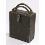 Second World War Italian Breda Machine Gun ammunition box with four 20 round metal feed clips