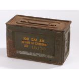 Second World War U.S. Army ammunition box for 100 rounds of .50 calibre ammunition