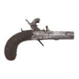 19th Century round frame boxlock pocket percussion pistol, signed ' D. Egg, London'