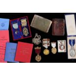 Collection of Masonic medals and ephemera from the 1920's-50's including a silver medal, London