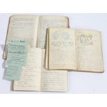 Three Second World War Royal Air Force armourers note books with hand written notes and diagrams