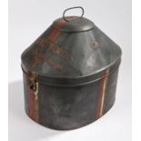 Victorian Officers Helmet Transit/Storage tin to W.D. Keyworth of the Queens Bays ( 2nd Dragoon
