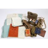 Second World War mixed lot of belongings to a Royal Engineers officer, Roger Norton, including a cap
