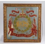 Early 20th century framed wool needlework to the 2nd Dragoon Guards ( Queens Bays), it takes the