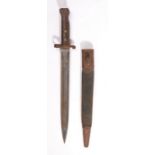 Victorian 1888 Pattern Mk I 2nd Type Bayonet, dated 5 '91, Enfield inspection marks and WD stamp