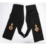 Second World War period British Royal Army Chaplains Department stole, heavy black silk clerical