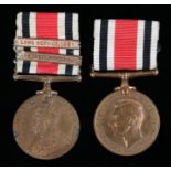 George V Special Constabulary Medal with two bars, 'The Great War 1914-18' and 'Long Service