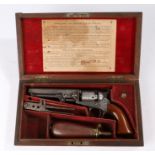Cased London Colt Percussion Revolver, serial number 8346, 5 inch, octagonal rifled barrel, the