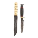 Late 19th century/ early 20th century hunting knife by the maker Hunter & Son, Sheffield, steel