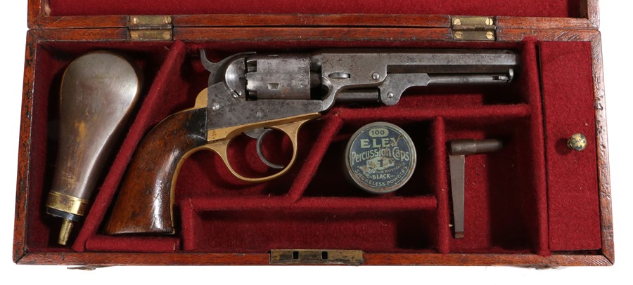 A scarce American Civil War Era Cooper's patent pocket model percussion revolver, double action, 5