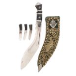 Ornamental Gurkha kukri made as a souvenir to the Indian army's 5th Gurkha Rifles regiment, held