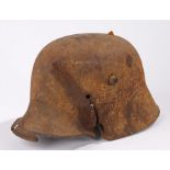 First World War German M16 steel helmet in relic condition, vendor states that it was bought from