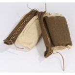 World War Two pair of British parachutists knee pads, made by Belmont and dated 1943, label marked