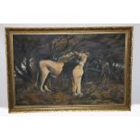 Ginnell, The Lioness oil on canvas signed & dated 1974 90cm x 59cm framed