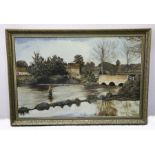 Ginnell, Fishing in the flood oil on canvas signed & dated 1971 90cm x 59cm framed
